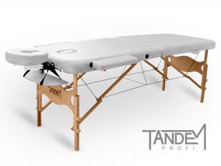 Skladací masážny stôl TANDEM Profi W2D  195*70 cm / 15,5 kg / 3 farby Farba: biela