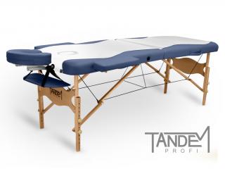 Skladací masážny stôl TANDEM Profi W2D DUO  195*70 cm / 15,5 kg / 3 farby Farba: bielo-modrá