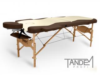 Skladací masážny stôl TANDEM Profi W2D DUO  195*70 cm / 15,5 kg / 3 farby Farba: krémovo-čokoládová