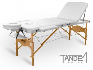 Skladací masážny stôl TANDEM Profi W3D  195*70 cm / 16,6 kg / 3 farby Farba: biela
