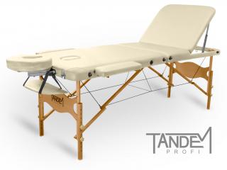 Skladací masážny stôl TANDEM Profi W3D  195*70 cm / 16,6 kg / 3 farby Farba: krémová