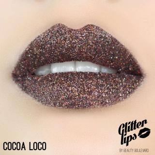 Glitter Lips, vodoodolné trblietky na pery - Cocoa Loco 3,5ml