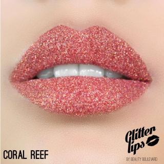 Glitter Lips, vodoodolné trblietky na pery - Coral Reef 3,5ml