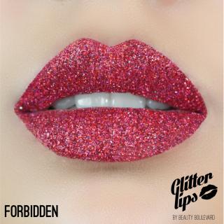 Glitter Lips, vodoodolné trblietky na pery - Forbidden 3,5ml