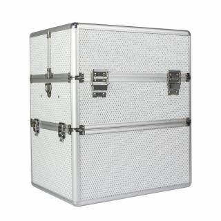 Kozmetický kufrík SENSE 2v1 - glitter, bílý