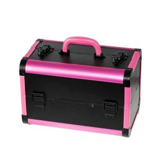 Kozmetický kufrík SENSE - leather, čierno-ružový