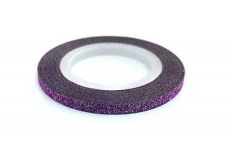 Zdobiaca páska 3mm - glitter fialová