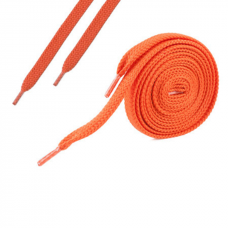 Šnúrky do tenisiek šírka 7 mm ploché POLYESTER Dĺžka: 90 cm, Farba: Oranžová