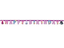 Banner-girlanda Happy Birthday Trolls-Poppy party 1,9m
