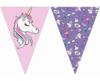Banner - girlanda vlajková Minnie Mouse unicorn 2,3m
