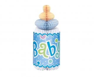 Dekorácia Baby Shower modrá fľaška 1ks