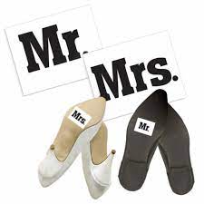 Dekorácia nálepky na topánky Mrs. Mr. 2ks v balení