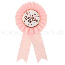 Dekorácia Odznak Bride To Be Pink 1ks v balení