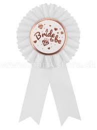 Dekorácia Odznak Bride To Be White 1ks v balení