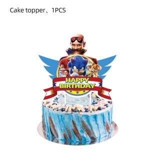 Dekorácia Zápich Sonic Happy Birthday 1ks