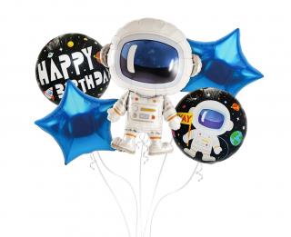 Fóliová balónová kytica Vesmír Astronavt 5ks v balení