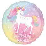Fóliový balón Birthday Wishes Unicorn 43cm