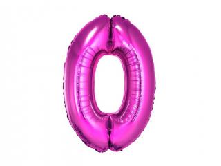 Fóliový balón číslo ,,0,, Ružový 35cm