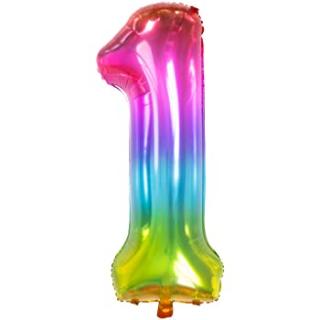 Fóliový balón číslo ,,1,,  farebný 81cm