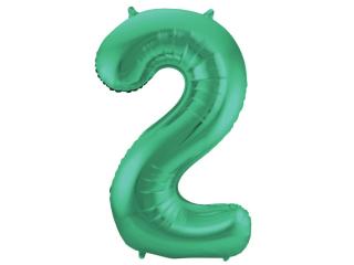 Fóliový balón číslo ,,2,, zelený matný lesk 86cm