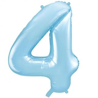 Fóliový balón číslo ,,4,, baby blue 86cm