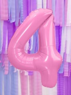 Fóliový balón číslo ,,4,, Baby pink  86cm