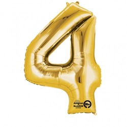 Fóliový balón číslo ,,4,, Gold 35cm