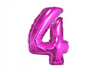 Fóliový balón číslo ,,4,, Ružový 35cm