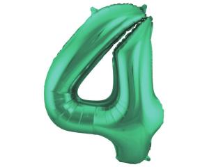Fóliový balon číslo ,,4,, zelený 86 cm