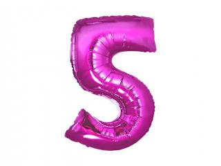 Fóliový balón číslo ,,5,, Ružový 35cm