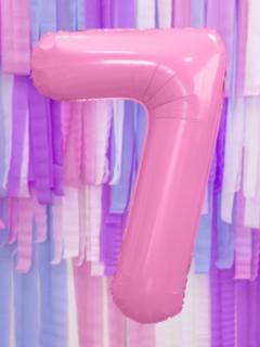 Fóliový balón číslo ,,7,, Baby Pink 86cm