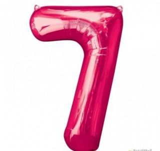 Fóliový balón číslo ,,7,, Ružový hot pink 88cm