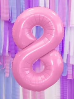 Fóliový balón číslo ,,8,, Baby pink matný 86cm