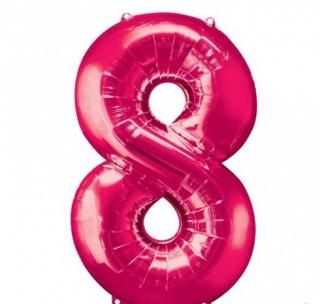 Fóliový balón číslo ,,8,, Ružový hot pink 86cm