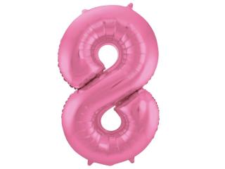 Fóliový balón číslo ,,8,, Ružový matný lesk 86cm