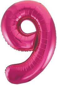 Fóliový balón číslo ,,9,, Ružový 86cm