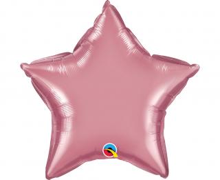 Fóliový balón hviezda trblietky ružová
