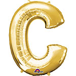 Fóliový balón písmeno ,,C,, Zlatý 63x81cm