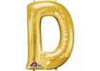 Fóliový balón písmeno ,,D,, Zlatý 35cm
