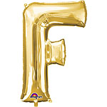 Fóliový balón písmeno ,,F,, Zlatý 53x81cm