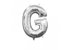 Fóliový balón písmeno ,,G,, Strieborný 35cm