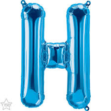 Fóliový balón písmeno ,,H,, Modrý 35cm