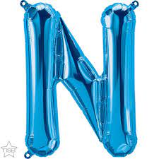 Fóliový balón písmeno ,,N,, Modrý 35cm