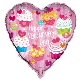 Fóliový balón Srdce Happy Valentines Day 45,1cm