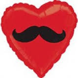 Fóliový balón Srdce Movember 43cm