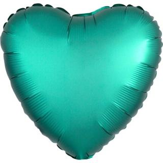 Fóliový balón Srdce satén zelené  43cm