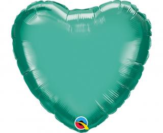 Fóliový balón Srdce zelený 46cm