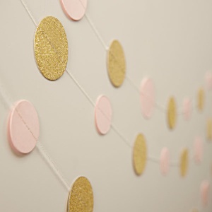 Girlanda Gold Glitter & Pink confetti 1ks v balení