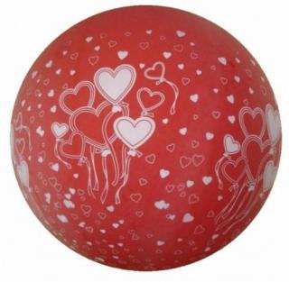 Jumbo balón latexový Red in hearts 1m