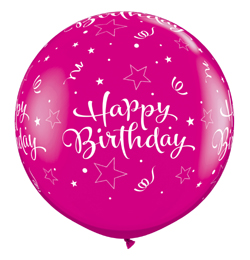 Jumbo Latexový balón Happy Birthday pink 91cm